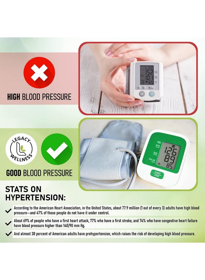 LegacyNutra Bp Rescue Blood Pressure Support Supplement Vitamins & Herbs To Help Circulation & Blood Flow Natural Blood Pressure Supplements With Hawthorn Berry Garlic Hibiscus In Capsules For Men & Women - Image 5
