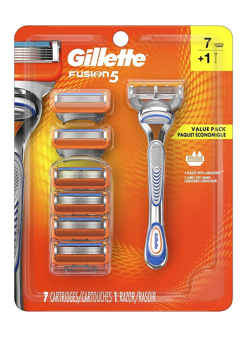 Gillette ماكينة حلاقة جيليت فيوجن 5 للرجال تحتوي على مقبض واحد و7 عبوات شفرات - Image 1