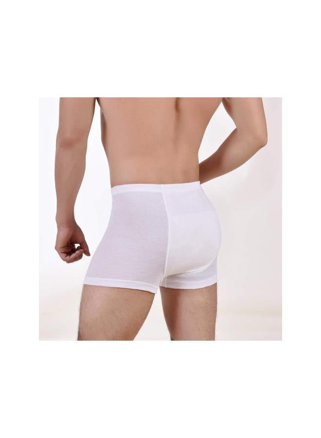 WYBOT Washable Urinary Incontinence Cotton Boxer Brief Underwear with Front Absorbent Area,L  - Image 2
