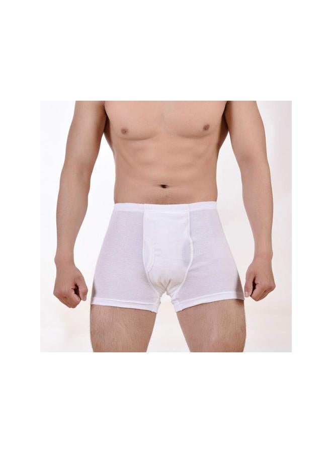 WYBOT Washable Urinary Incontinence Cotton Boxer Brief Underwear with Front Absorbent Area,L  - Image 1