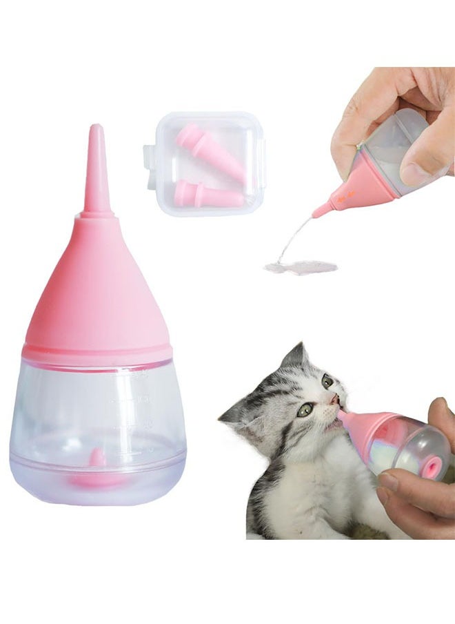 ZVEV Pet Nursing Bottle, Nursing Bottle Kits, Replacement Nipple Mini Cat Feeding Bottle for Newborn Kittens, Puppies, Rabbits, Small Animals, Squirrelï¼Pinkï¼ - Image 1