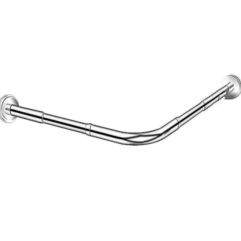 Stretchable Stainless L Shaped Bathroom Bathtub Corner Shower Curtain Rod Rack 60-80cm and 80-120cm,Drill Free Install, for Bathroom, Clothing Store, Private space - Image 1