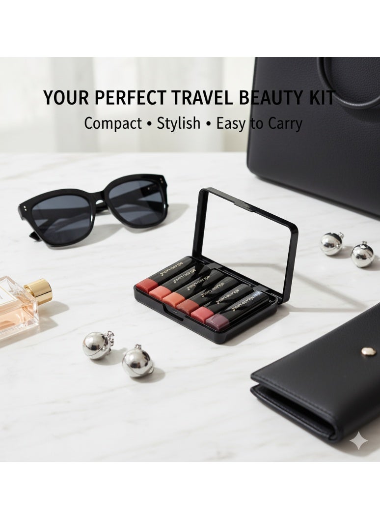 BOLAND LAURA BOLANDLAURA Lipstick Set, Intense Matte Color, Lasts Up to 24 Hours, Travel-Friendly, 6-Piece Set, Assorted Colors, 3 Cases - Image 4