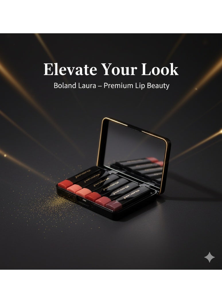 BOLAND LAURA BOLANDLAURA Lipstick Set, Intense Matte Color, Lasts Up to 24 Hours, Travel-Friendly, 6-Piece Set, Assorted Colors, 3 Cases - Image 5