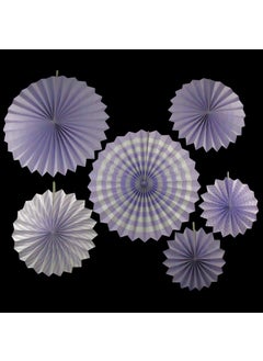 Party Decoration Paper Fan Flower Christmas Arrangement Round Paper Flower Fan Set Shopping Mall Shop Window Arrangement Paper Flower Fan Purple stripes Purple stripes