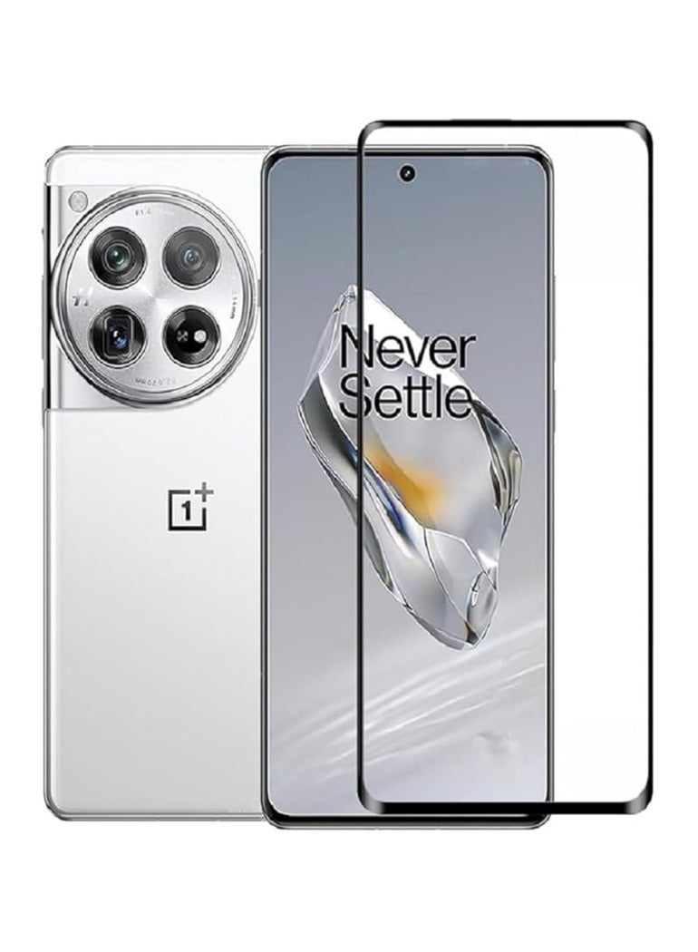 OnePlus 12R Screen Protector, Bubble Free, Anti-Scratch, Anti-Fingerprint, 9H Hardness 3D Curved Edge Tempered Glass Screen Protector for OnePlus 12R 5G 2024 5D Clear/Black - Image 1