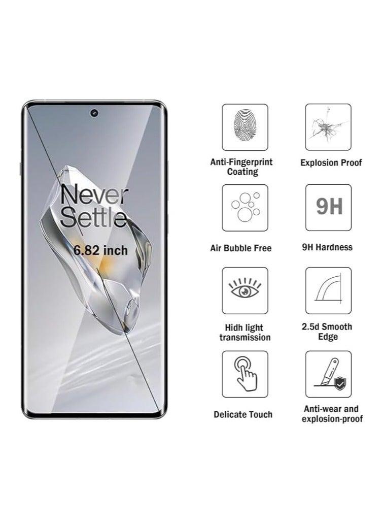 OnePlus 12R Screen Protector, Bubble Free, Anti-Scratch, Anti-Fingerprint, 9H Hardness 3D Curved Edge Tempered Glass Screen Protector for OnePlus 12R 5G 2024 5D Clear/Black - Image 3