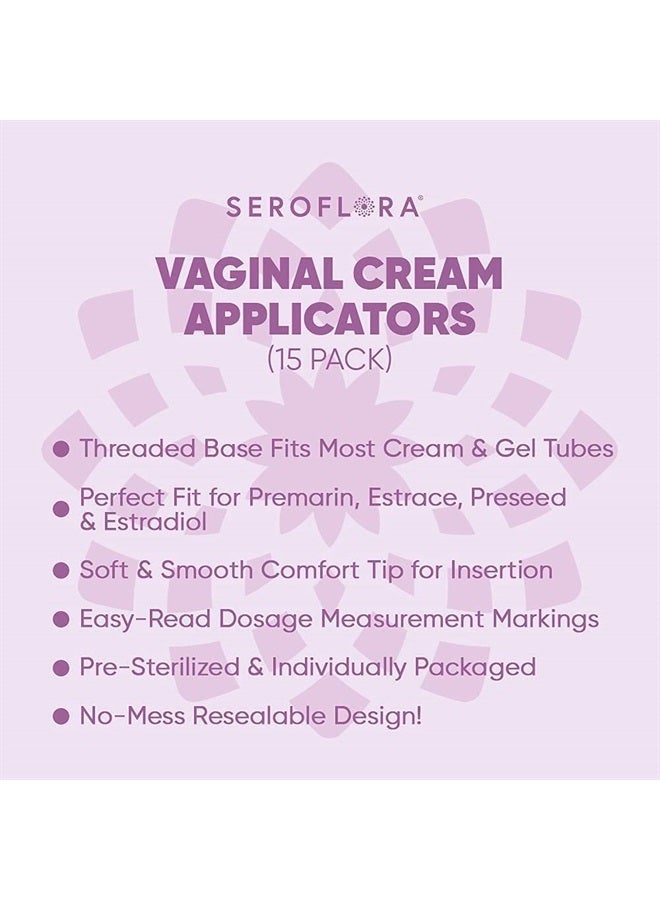 Serovera Seroflora Disposable Plastic Vaginal Applicators - Threaded End to Fit OTC Gels, Lubes or Creams Products - Exact Dosage Measurements (15 Pack) - Image 4