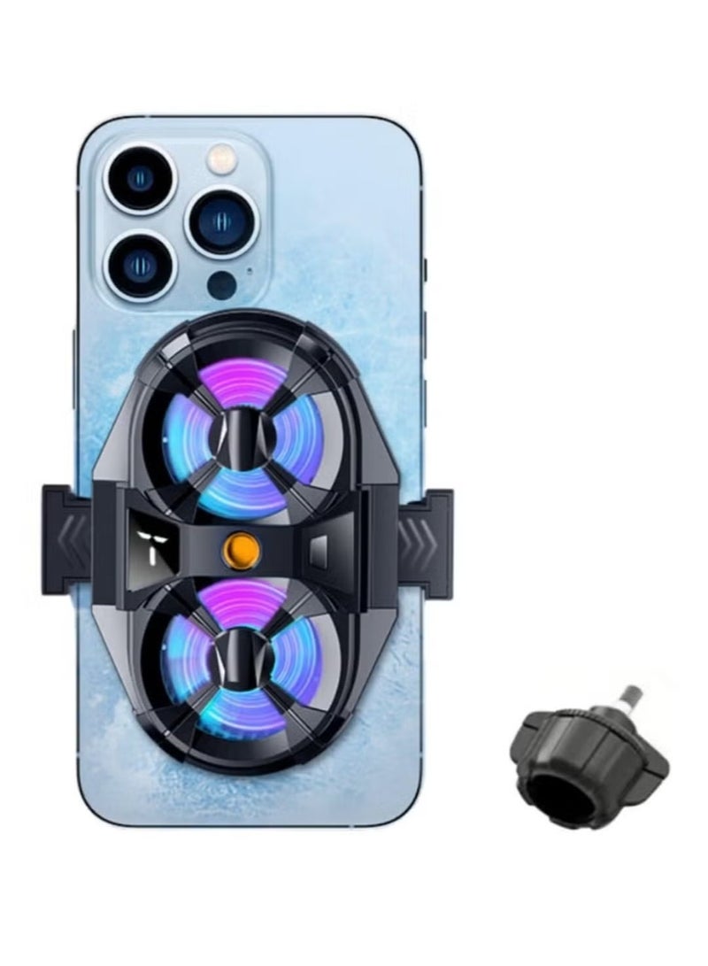TIGER Dual Cooling Fan Cell Phone Cooler for Gaming – Plug & Switch LED Display 3-Speed Fan, Adjustable Phone Holder – Ideal for Mobile Gaming, Fast Heat Dissipation, Reduces Overheating During Intense Gaming Sessions  - Image 2