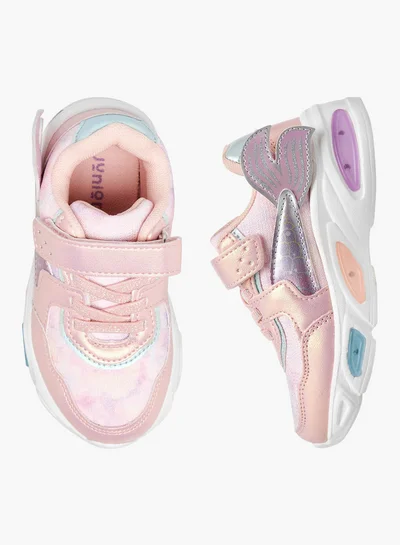 JUNIORS Mermaid Applique Light-Up Sneakers with Hook and Loop Closure