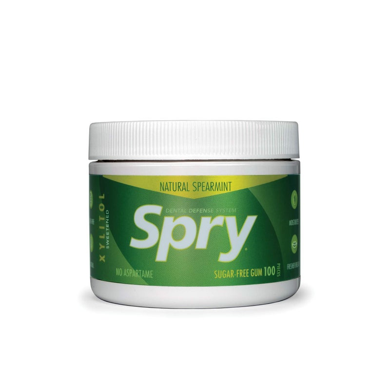 Spry علكة سبراي فريش الطبيعية من زيلتول - نظام دفاع الأسنان - خالية من الأسبارتام، خالية من السكر، غير معدلة وراثيًا، خالية من الجلوتين (نعناع، 100 قطعة - عبوة من 1) - Image 2