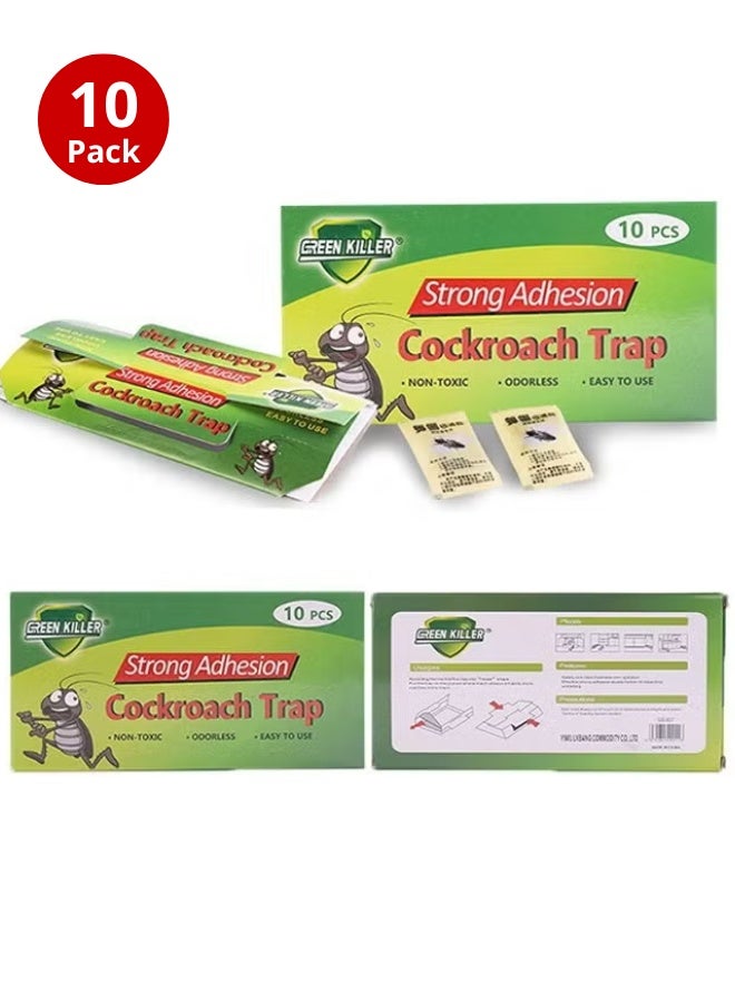 مجموعة من 10 قطع من الطعم والفخاخ القاتلة للصراصير من فيكسيميند - للتحكم في انتشار الصراصير في الاماكن المغلقة، صديقة للبيئة، امنة للاطفال والحيوانات الاليفة، مصائد نزل للصراصير تدوم طويلا - Image 1