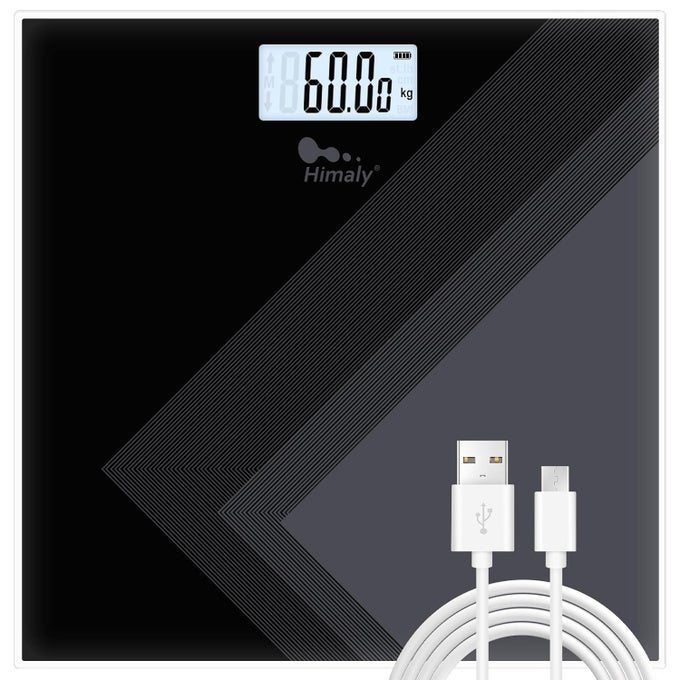 DIGITAL BATHROOM SCALES USB RECHARGEABLE WEIGHING SCALES FOR BODY WEIGHT WITH WEIGHT CHANGE INDICATION STEPON TECHNOLOGYHIGH PRECISION180KG400LB28STONE MAXIMUM CAPACITY
