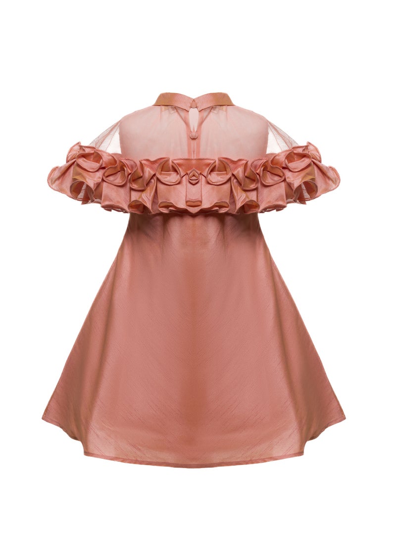 Queen PRINCES PEACH Girls Party Dress, Princess  Party Wear Wedding Evening Formal Pageant Dance Gown for Birthday Kid Girls Elegant - Image 5