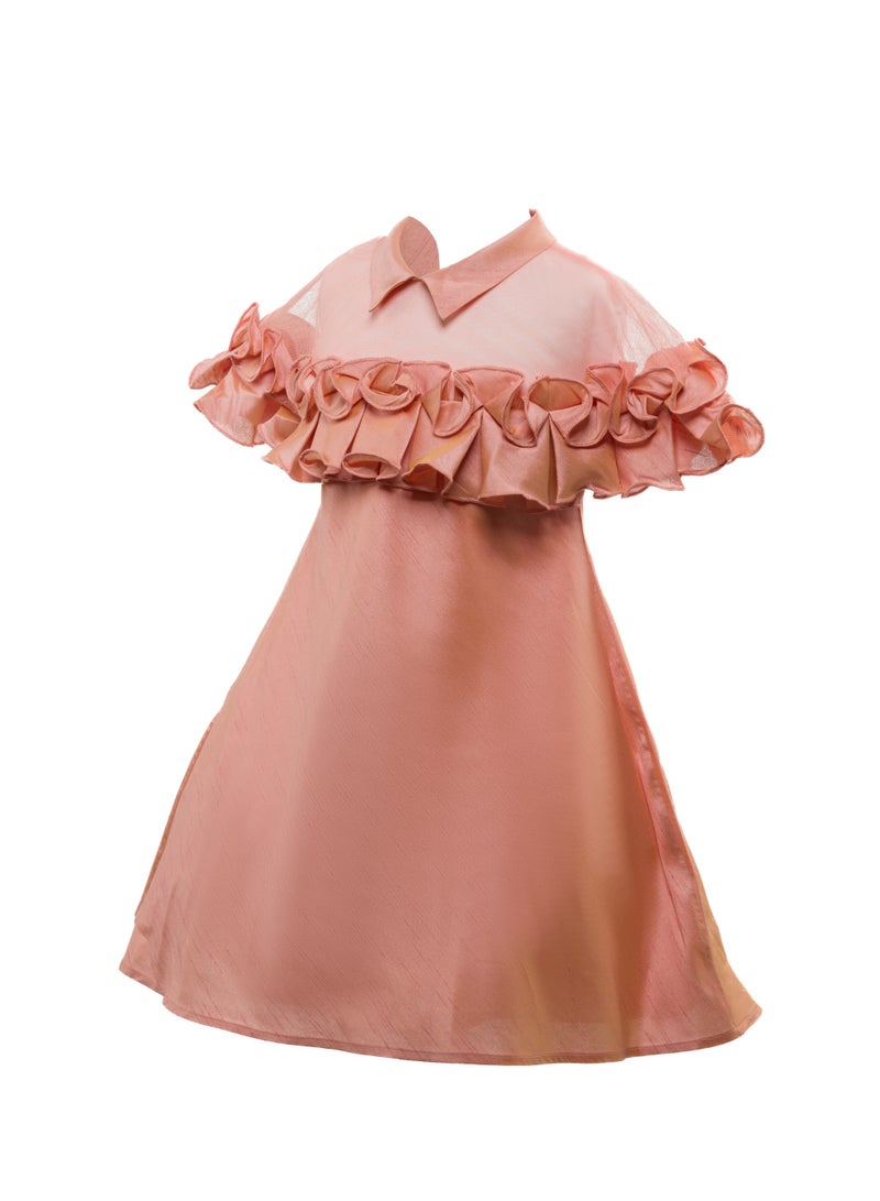 Queen PRINCES PEACH Girls Party Dress, Princess  Party Wear Wedding Evening Formal Pageant Dance Gown for Birthday Kid Girls Elegant - Image 3