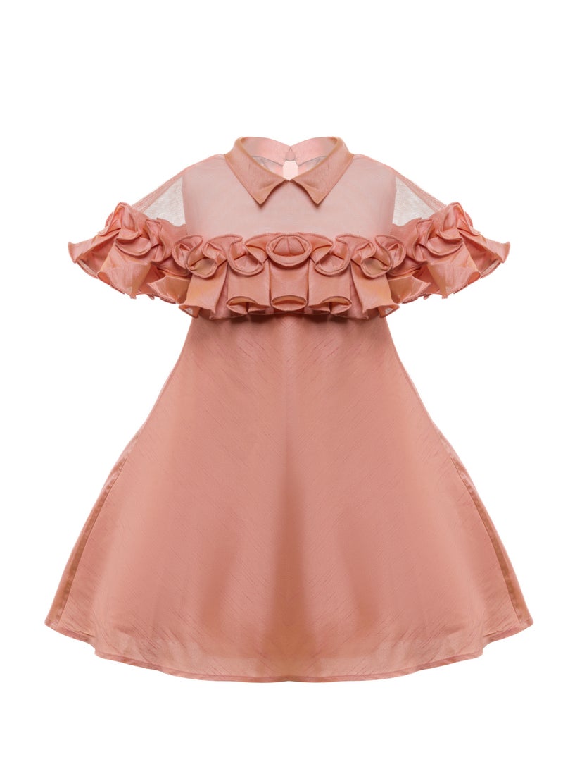 Queen PRINCES PEACH Girls Party Dress, Princess  Party Wear Wedding Evening Formal Pageant Dance Gown for Birthday Kid Girls Elegant - Image 2