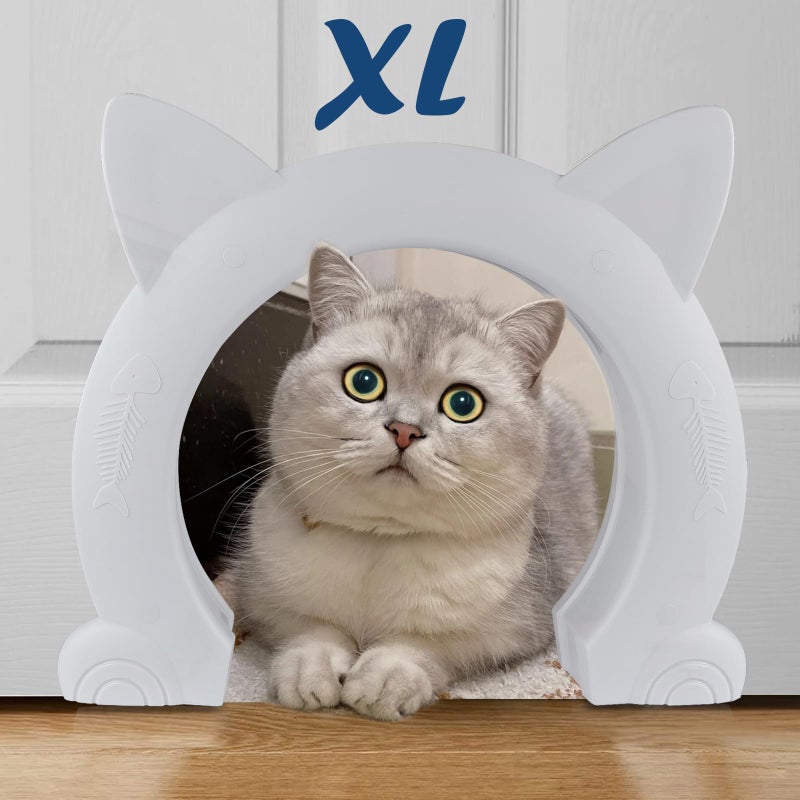 Wordcam Large Cat Door Interior Door XL Indoor Cat Door Pet Doors for Cats Kitties and Small Dogs White
