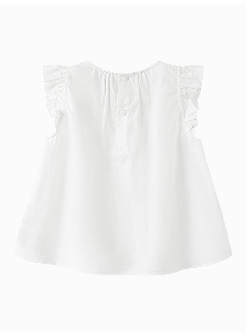 ميني بالا قميص طفل زبائن بأكمام رفوف أنيقة، قطعة ناعمة وقابلة للتنفس، طوق دائري مع مفتاح أزرار في الخلف، مثالي للارتداء اليومي وللتوازنات والاجتماعات غير الرسمية قميص طفل - Image 5