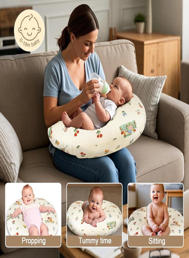 LittleDuds Baby Feeding Pillow for New Born Baby, Breastfeeding & Nursing Pillow with Removable Cover, Infant Support Cushion for 0–24 Months, Tummy Time Pillow | Cottage Care (Bunny) - Image 2