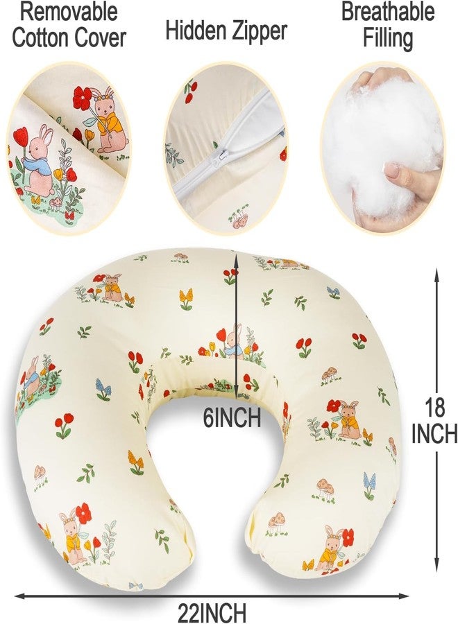 LittleDuds Baby Feeding Pillow for New Born Baby, Breastfeeding & Nursing Pillow with Removable Cover, Infant Support Cushion for 0–24 Months, Tummy Time Pillow | Cottage Care (Bunny) - Image 4