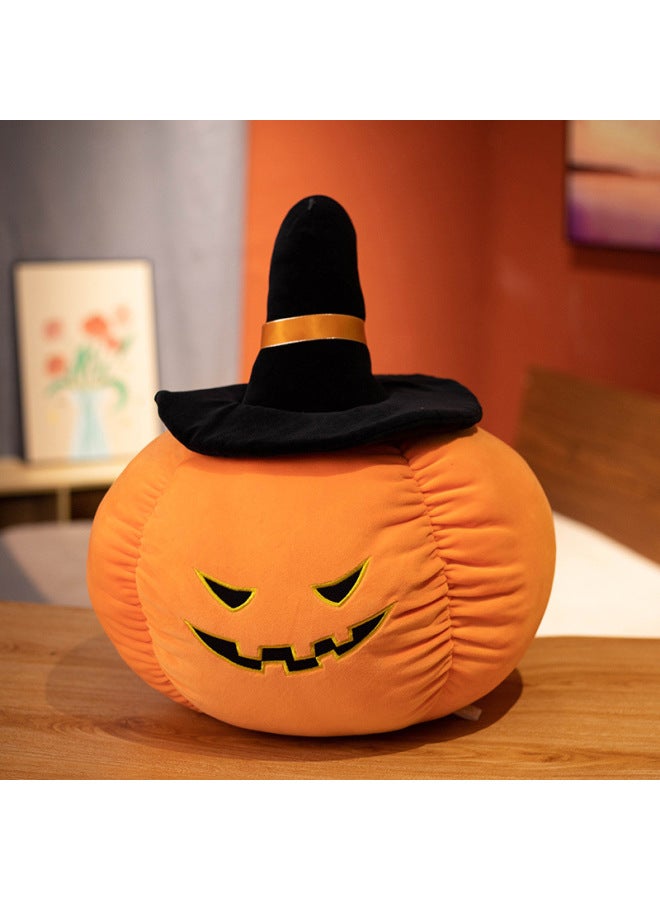 Loquat Overseas  Pumpkin Plush Toy Pillow Funny Devil Pumpkin Pillow Plush Toy Doll-Specifications:35cm (kg)-Color:Devil's Teeth-black Hat - Image 1