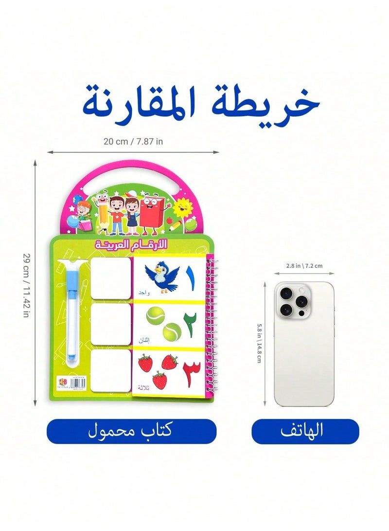 3 Piece Portable Arabic Coil Book Cute Illustrated Alphanumeric Learning Book Fun Early Learning Interactive Learning Drawing Board Write and Erase Inspire Your Child's Learning Potential Learning Gift Holiday Gift  - Image 2
