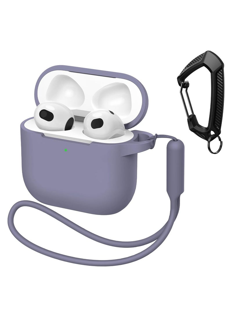 ACLIX Silicone Case For AirPods 4, Anti-Shock, Anti-Drop, Anti-Dust, Visible LED Light, Protective Cover with Keychain and Lanyard Compatible With AirPods 4th Generation 2024 (Lavender Purple) - Image 1