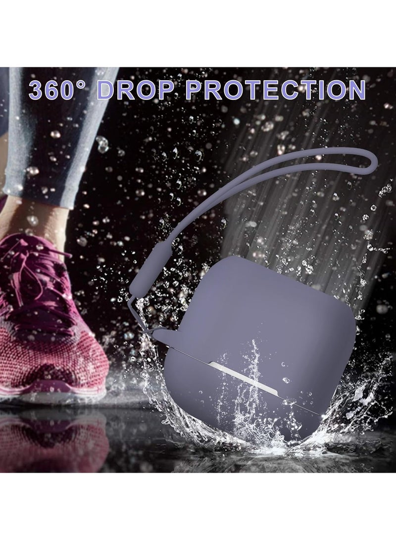 ACLIX Silicone Case For AirPods 4, Anti-Shock, Anti-Drop, Anti-Dust, Visible LED Light, Protective Cover with Keychain and Lanyard Compatible With AirPods 4th Generation 2024 (Lavender Purple) - Image 3