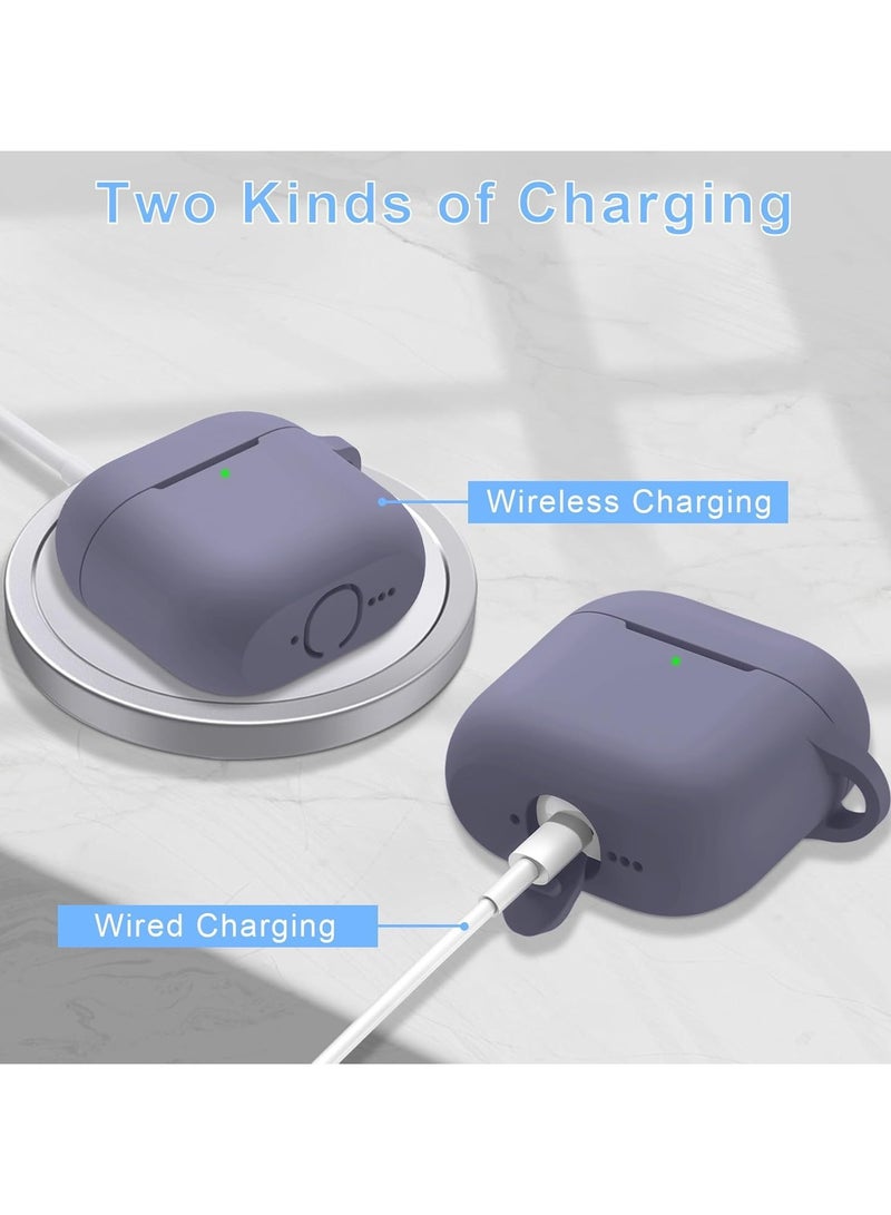 ACLIX Silicone Case For AirPods 4, Anti-Shock, Anti-Drop, Anti-Dust, Visible LED Light, Protective Cover with Keychain and Lanyard Compatible With AirPods 4th Generation 2024 (Lavender Purple) - Image 5