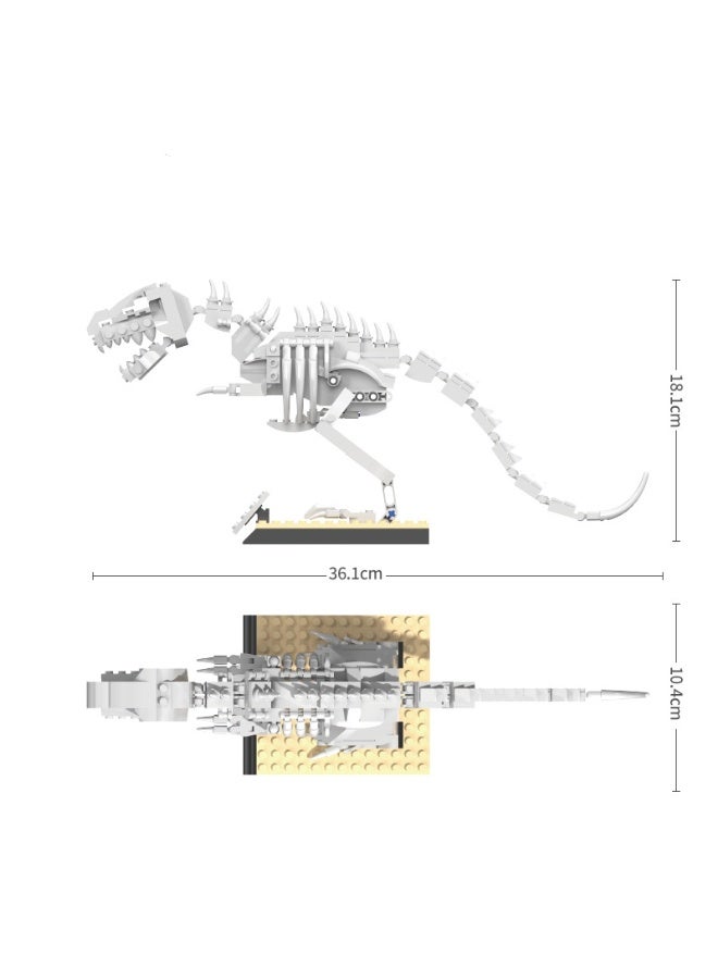 فتيرلي 328PCS ديناصور الهيكل العظمي كتل البناء مجموعة, ديناصور ميكانيكية لعبة مجموعة, كتل البناء للبالغين, المراهقين والأطفال, تيرانوسور ريكس نموذج هدية إبداعية - Image 3