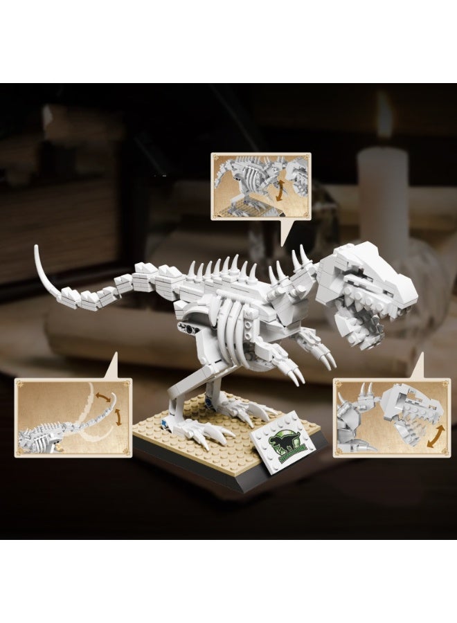 فتيرلي 328PCS ديناصور الهيكل العظمي كتل البناء مجموعة, ديناصور ميكانيكية لعبة مجموعة, كتل البناء للبالغين, المراهقين والأطفال, تيرانوسور ريكس نموذج هدية إبداعية - Image 2