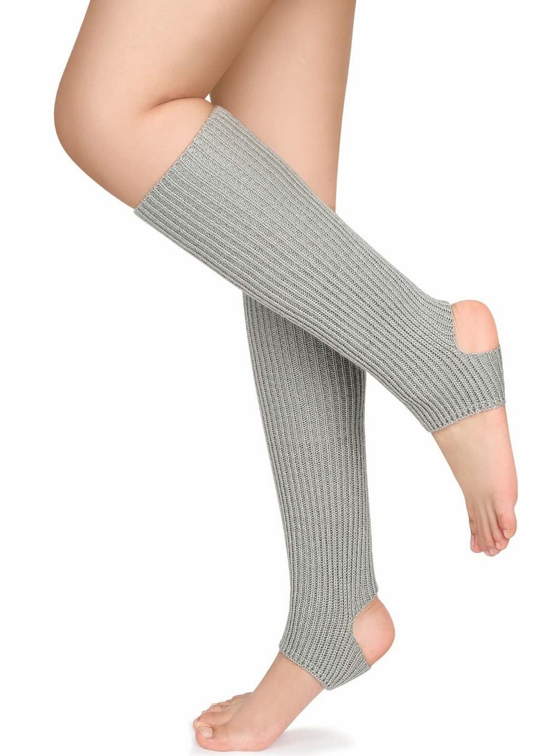 SYOSI Knitted Yoga Socks, Stirrup Leg Warmers Straight Over The Knee Crochet Dance Ballet for Women Girls - Image 1