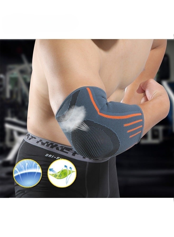 ساكن عبوة واحدة من أكمام ضغط الكوع، دعامة كوع عالية المرونة لالتهاب الأوتار ومرفق التنس للنساء والرجال، أكمام ضغط للذراع للتنس والجولف وكرة الريشة ورفع الأثقال وكرة السلة والتمرين، برتقالي/رمادي (متوسط) - Image 5