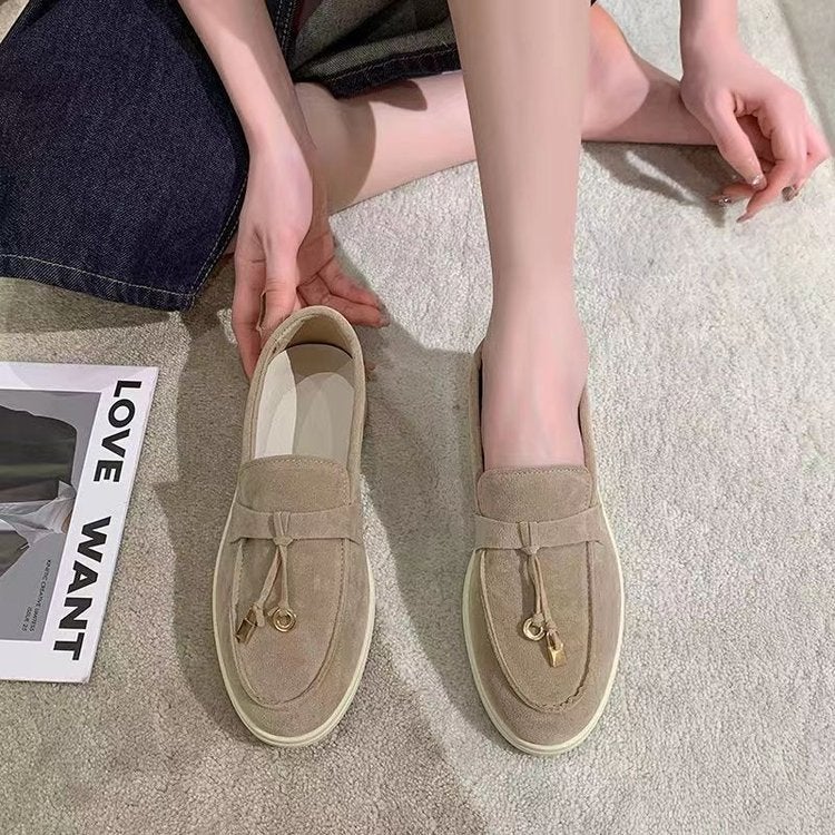 Chic Slip-On Loafer Shoes Women 35-45 Khaki 