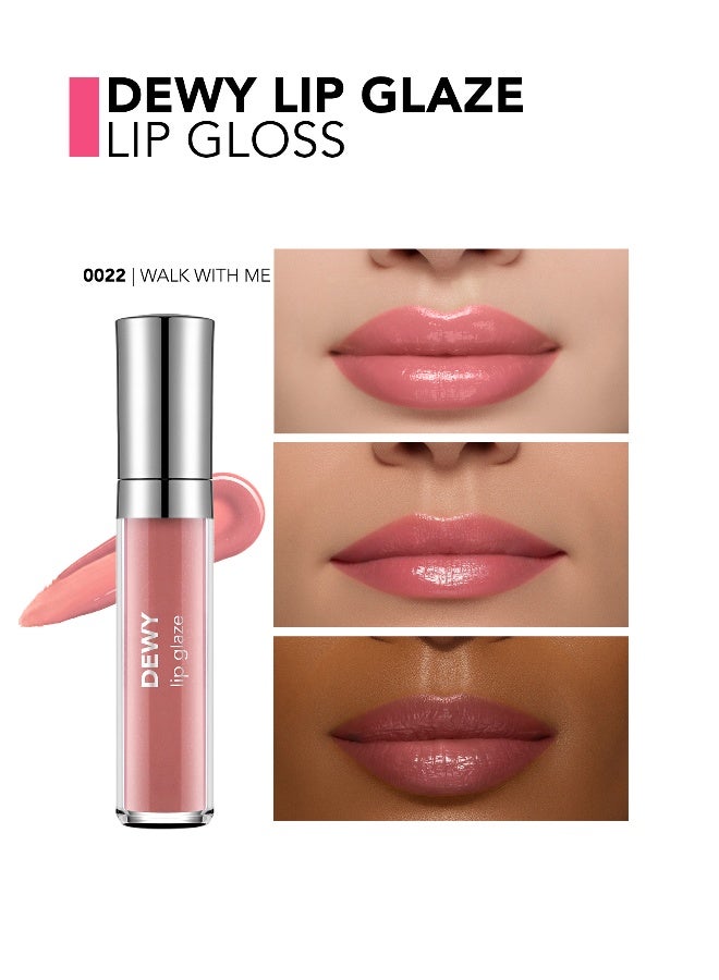 flormar Dewy Lip Glaze – 022 Walk With Me – High-Shine Lip Glaze, Pearlescent Shimmer, Smooth Comfortable Wear, Long-Wear Glossy Look - Image 5