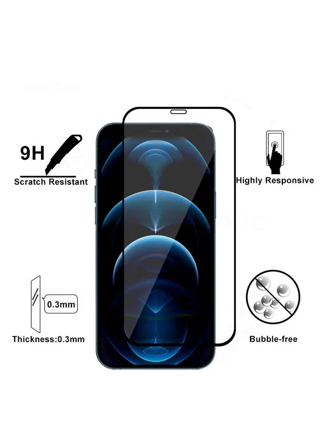 Generic - Pack Of 2 Screen Protector Designed For iPhone 12 Scratch Resistant 9H Hardness Tempered Glass Clear HD Clarity Edge to Edge Full Coverage Bubble Free Screen Protector For iPhone 12 - Image 1