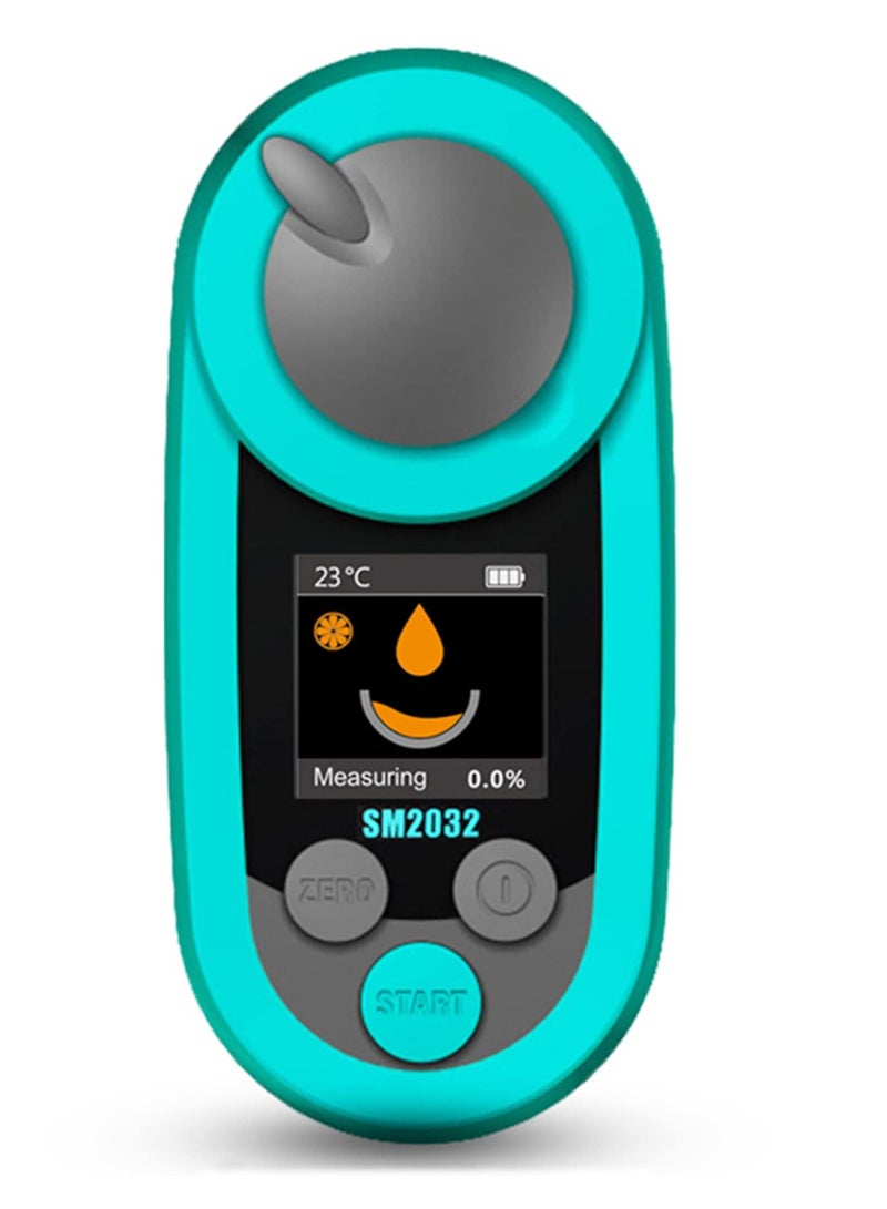 مقياس الانكسار الرقمي لمقياس السكر Brix نطاق 0-32% دقة ±0.2% مقياس دقيق للفواكه مع تعويض تلقائي لدرجة الحرارة شاشة LCD ملونة مقاومة للماء والغبار IP65 تصحيح صفر درجة - Image 1