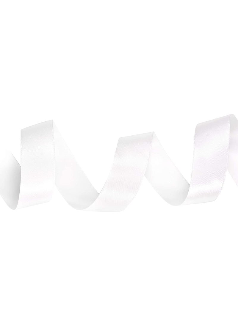 Dreamlover Dreamlover 1 inch White Double Faced Polyester Satin Ribbon for Decoration Party Gift Wrapping Birthday Hair Bows Clips Wedding Arts Crafts Projects Fabric Sewing, No Color Fading Ribbons (18 Meter)  - Image 2