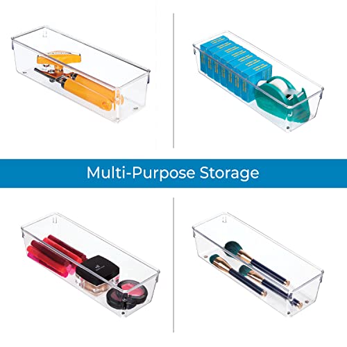 InterDesign iDesign Utensil Holder and Silverware Organizer for Kitchen Utensils and Countertop Storage, The Linus Collection – Set of 2, 4" x 12" x 3", Clear - Image 5