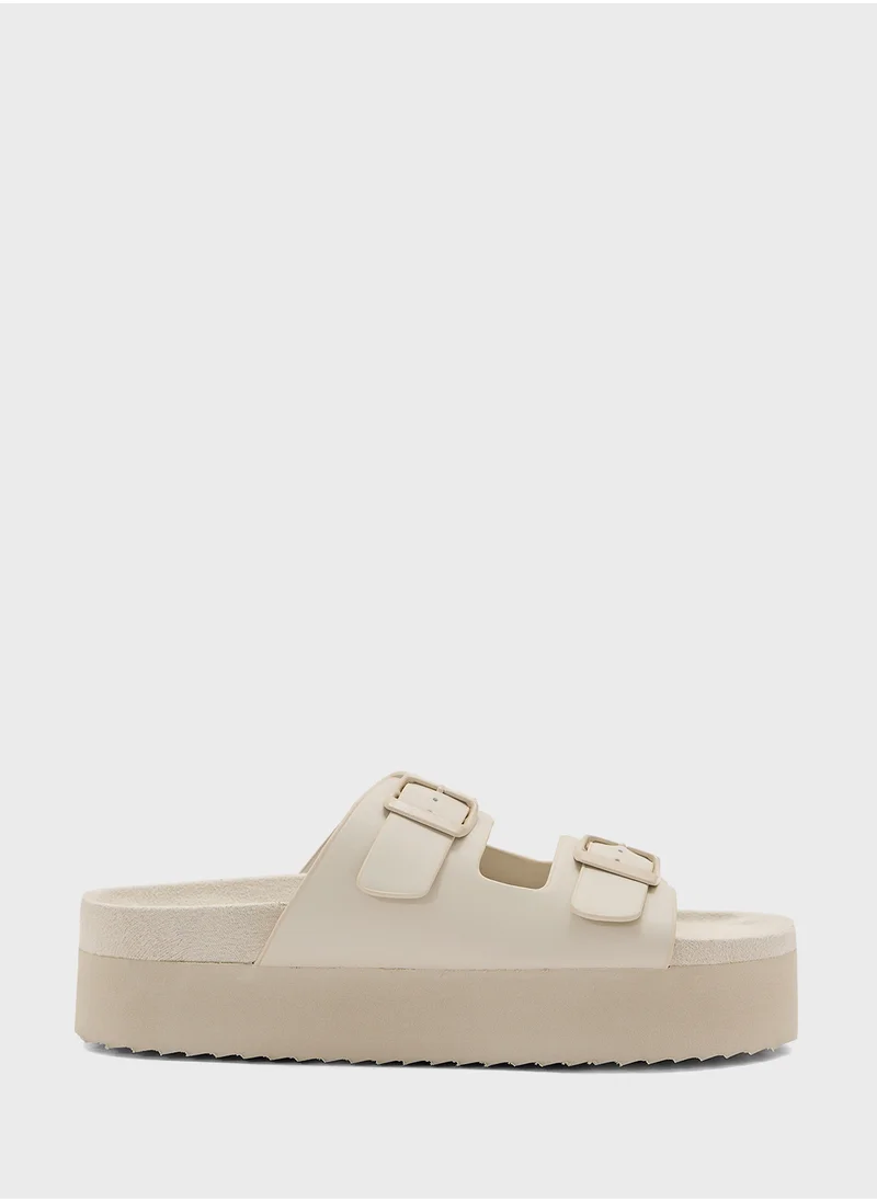 Truffle Flatform Comfy Footbed Sandal