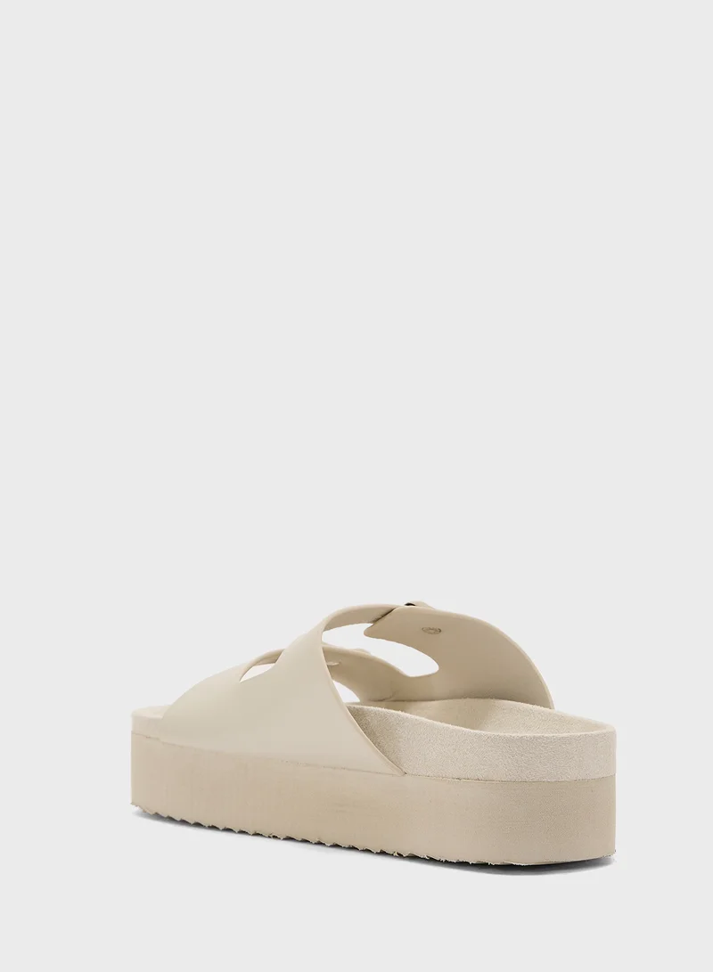 Truffle Flatform Comfy Footbed Sandal