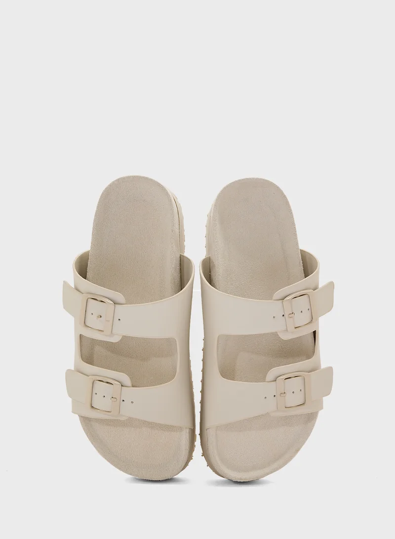 Truffle Flatform Comfy Footbed Sandal