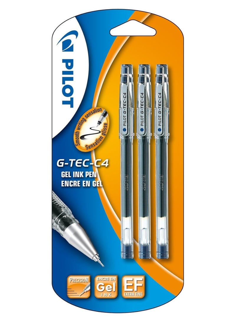 بايلوت قلم بايلوت جي - Tec C4 جل ميكروتيب رولربال أزرق عبوة من 3 قطع