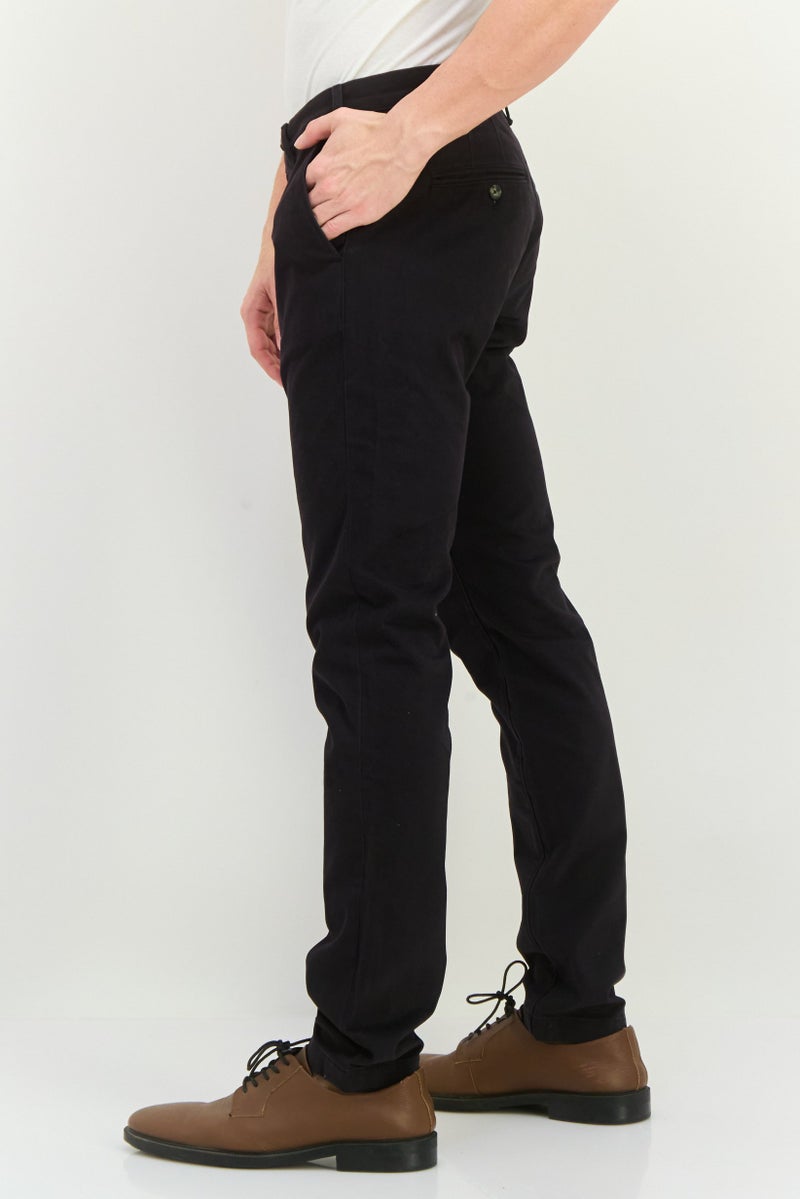 GANT Men Slim Fit Solid Straight Leg Pants, Black - Image 2