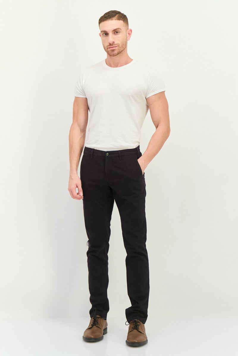 GANT Men Slim Fit Solid Straight Leg Pants, Black - Image 4