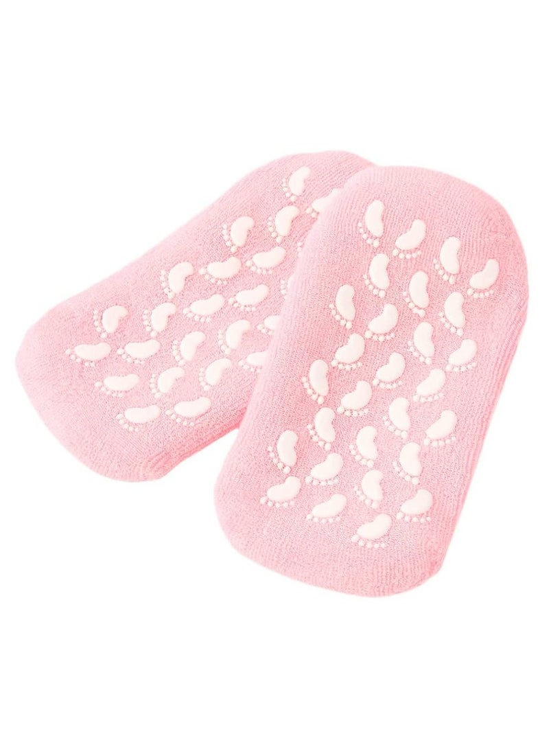 DubaiGallery Silicone Gel Anti-Slip Socks Ultra Soft for Moisturizing & Repairing Dry ed Heels (Free Size, Multicolour, 1Pair) - Image 2