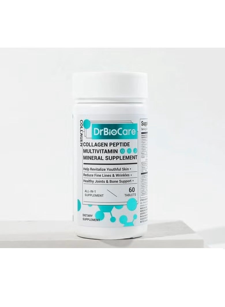 دكتور بايو كير DrBioCare كولاجين ، فيتامين ومعدن ، يحتوي على فيتامين د 3 ، وفيتامين ج ، والبروبيوتيك ، وفيتامين ه ، وفيتامين ب ، ومكملات الرعاية الصحية متعددة الفيتامينات ، Edible Fitness - Image 1