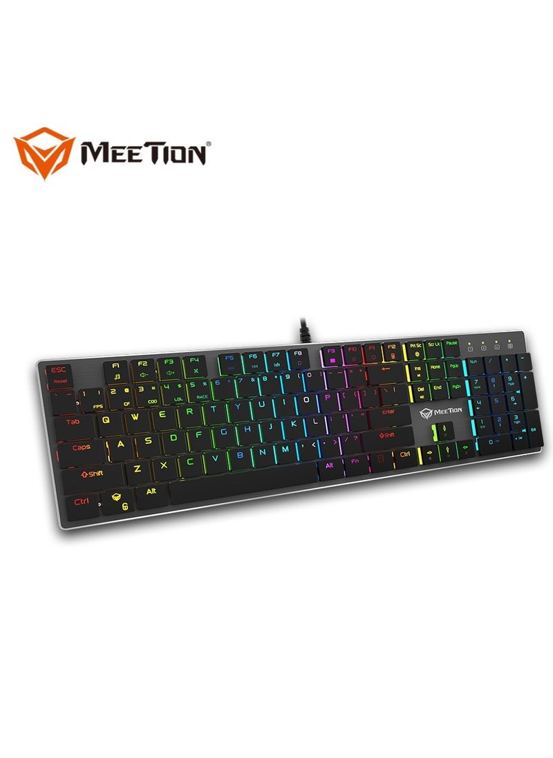 ميشين MEETION MK80 Ultrathin Mechanical RGB backlit full keys anti-ghosting ultrathin chocolate keycaps Mechanical Blue Switch Gold-Plating USB - Image 3