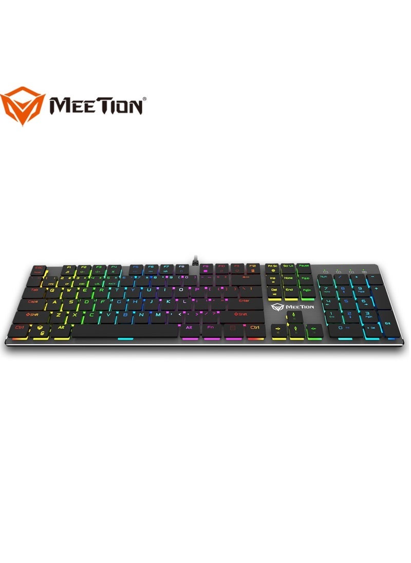 ميشين MEETION MK80 Ultrathin Mechanical RGB backlit full keys anti-ghosting ultrathin chocolate keycaps Mechanical Blue Switch Gold-Plating USB - Image 2