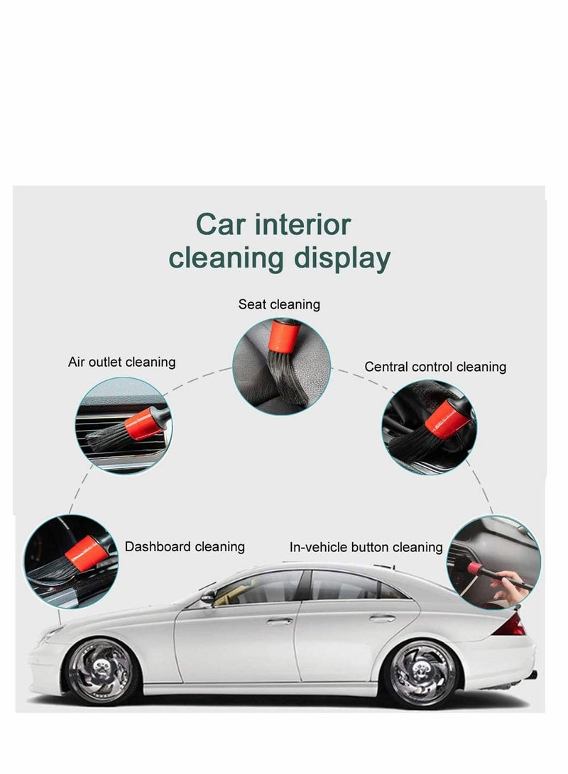 Excefore Car Detailing Brushes Set with Car Wash Mitt - Automotive Detail Cleaning Brushes Auto Car Detail Cleaning Brushes for Cleaning Engine Bay, Wheels, Emblems, Leather, Air Vents  - Image 4